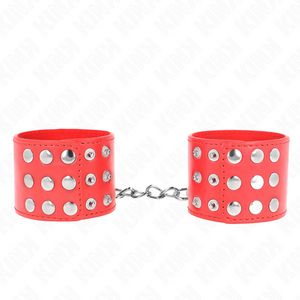 KINK - WRIST RESTRAINTS WITH SNAP FASTEN RED ADJUSTABLE 19-24 CM X 5.5 CM - LoveYou.lv