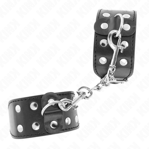 KINK - WRISTBANDS WITH DOUBLE LINE OF ADJUSTABLE STUDS BLACK - LoveYou.lv