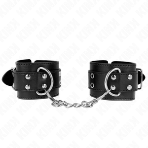 KINK - DOUBLE BUCKLE WRIST RESTRAINTS BLACK ADJUSTABLE 19-26 CM - LoveYou.lv