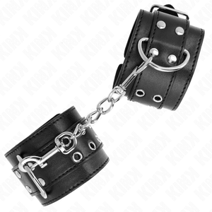 KINK - DOUBLE BUCKLE WRIST RESTRAINTS BLACK ADJUSTABLE 19-26 CM - LoveYou.lv