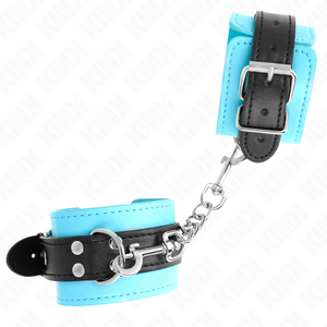 KINK - HOOK WRIST RESTRAINTS BLUE FUR LINED ADJUSTABLE 20-28 CM X 5.5 CM - LoveYou.lv