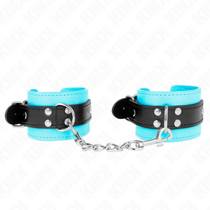 KINK - HOOK WRIST RESTRAINTS BLUE FUR LINED ADJUSTABLE 20-28 CM X 5.5 CM - LoveYou.lv
