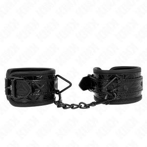KINK - DIAMOND PATTERN WRIST RESTRAINTS BLACK ADJUSTABLE 17-26 CM X 5.5 CM - LoveYou.lv