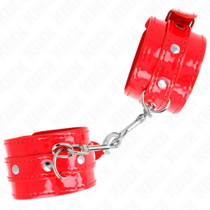 KINK - SHINY HAND CUFFS RED ADJUSTABLE 23-33 CM - LoveYou.lv