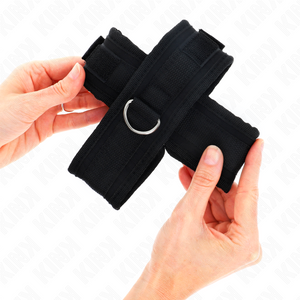 KINK - CROSS CUFFS BLACK 34 X 5.5 CM - LoveYou.lv