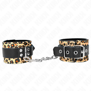 KINK - LEOPARD REAL LEATHER WRIST RESTRAINT ADJUSTABLE 18-29 CM X 5.5 CM - LoveYou.lv