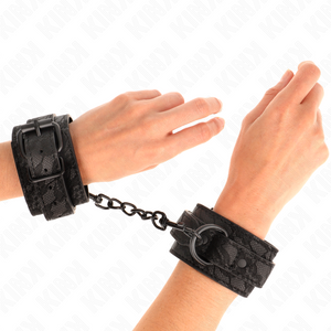 KINK - DARK LACE COVERED WRIST CUFFS ADJUSTABLE BLACK 19-26 CM - LoveYou.lv