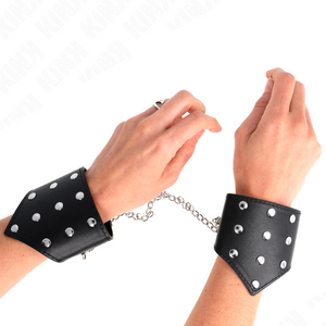 KINK - BLACK POINT STYLE WRISTBANDS WITH CHAIN ADJUSTABLE 17-23 CM X 8.5 CM - LoveYou.lv