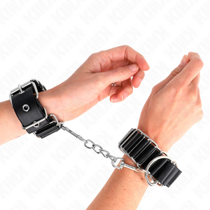 KINK - HINGE-LIKE THIN WRIST RESTRAINTS BLACK ADJUSTRABLE 16-22 CM X 3.5 CM - LoveYou.lv