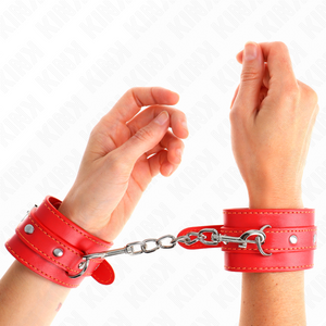 KINK - THIN WRIST RESTRAINTS RED ADJUSTABLE 21-33 CM - LoveYou.lv