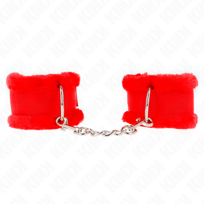 KINK - МЕХОВЫЕ ОГРАНИЧИТЕЛИ ДЛЯ ЗАПЯСТЬЯ КРАСНЫЕ РЕГУЛИРУЕМЫЕ 17-31 СМ X 7 СМ
