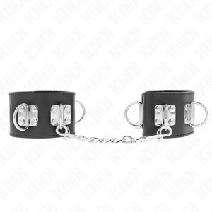 KINK - MULTIPOSITION WRIST RESTRAINTS WITH PADLOCK CLOSURE BLACK ADJUSTABLE 16-23 CM X 5.5 CM - LoveYou.lv