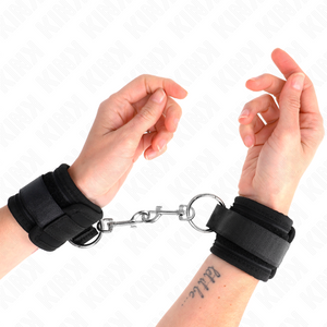 KINK - ОГРАНИЧИТЕЛИ ЗАПЯСТЬЯ ЧЕРНЫЕ РЕГУЛИРУЕМЫЕ 18-35 СМ X 6 СМ