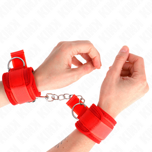KINK - NEOPRENE WRIST RESTRAINTS RED 42 X 5 CM - LoveYou.lv
