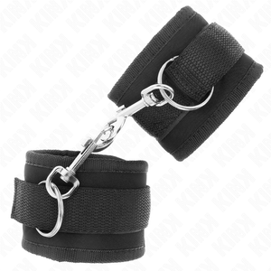 KINK - NYLON BIND HOOK&LOOP WRIST RESTRAINTS BLACK MODEL 2 ADJUSTABLE 18-35 CM X 6 CM - LoveYou.lv