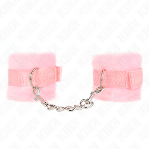 KINK - BEGINNER FUR HAND CUFFS PINK 30 X 7 CM - LoveYou.lv