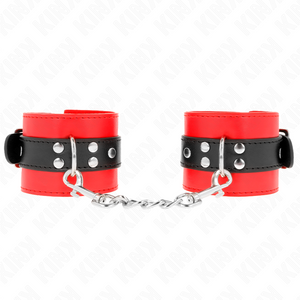 KINK - WRIST RESTRAINTS RED WITH BLACK BELT ADJUSTABLE 17-28 CM X 6 CM - LoveYou.lv
