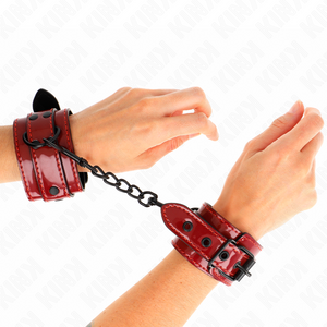 KINK - DARK RED WRIST CUFFS 23 X 5 CM - LoveYou.lv