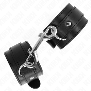 KINK - WRIST RESTRAINTS-SINGLE RIVET ROW BLACK ADJUSTABLE 17-28 CM X 5 CM - LoveYou.lv