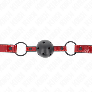KINK - SHINY LEATHERETTE BALL 4.5 CM GAG 63.5 X 2 CM ADJUSTABLE 41 X 59 CM LoveYou.lv