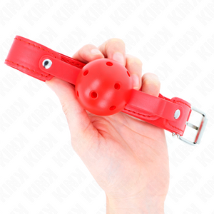 KINK - RED BREATHABLE BALL 4.5 CM GAG 65 x 2.5 CM LoveYou.lv