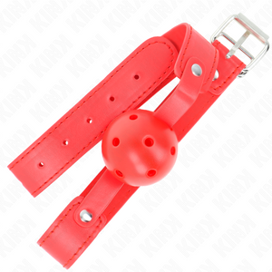 KINK - RED BREATHABLE BALL 4.5 CM GAG 65 x 2.5 CM LoveYou.lv