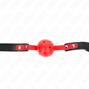 KINK - RED HOLLOW HARD BALL 4 CM GAG BLACK STRAP 60 x 2 CM ADJUSTABLE 37-52 CM LoveYou.lv