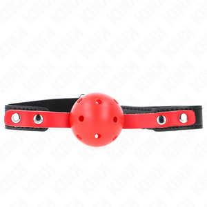 KINK - RED HOLLOW HARD BALL 4 CM GAG BLACK STRAP 60 x 2 CM ADJUSTABLE 37-52 CM LoveYou.lv
