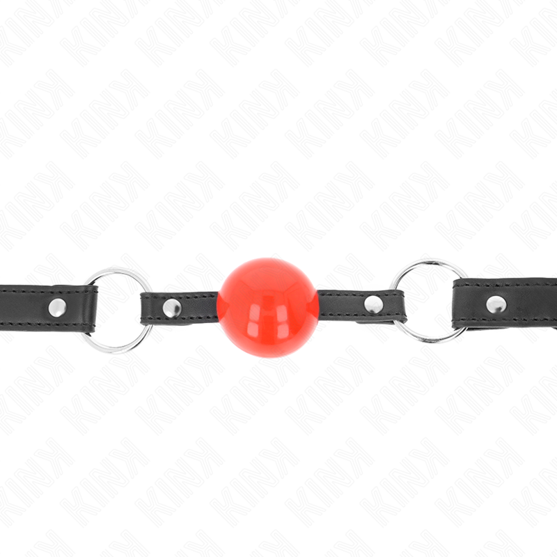 KINK - BALL 4 CM КЛЯП С ЗАМКОМ КРАСНЫЙ ШАР ЧЕРНЫЙ РЕМЕШОК 60 x 2 CM