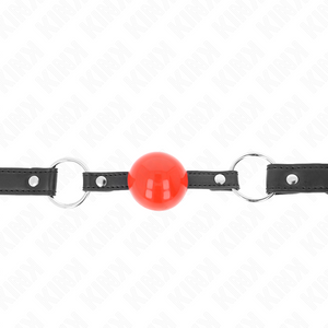 KINK - BALL 4 CM КЛЯП С ЗАМКОМ КРАСНЫЙ ШАР ЧЕРНЫЙ РЕМЕШОК 60 x 2 CM