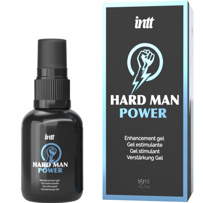 INTT Hard Man Power stimulating gel spray bottle and packaging.