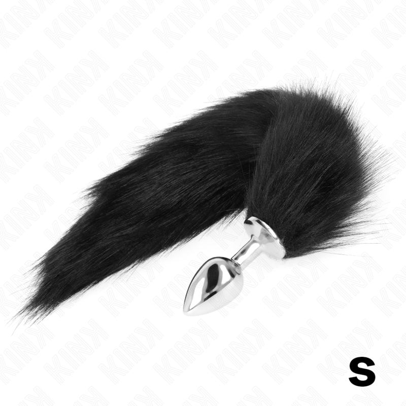 KINK - ANAL PLUG SIZE S 7 X 3 CM WITH SYNTHETIC TAIL 40 CM BLACK LoveYou.lv