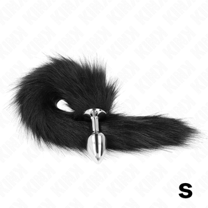 KINK - ANAL PLUG SIZE S 7 X 3 CM WITH SYNTHETIC TAIL 40 CM BLACK LoveYou.lv
