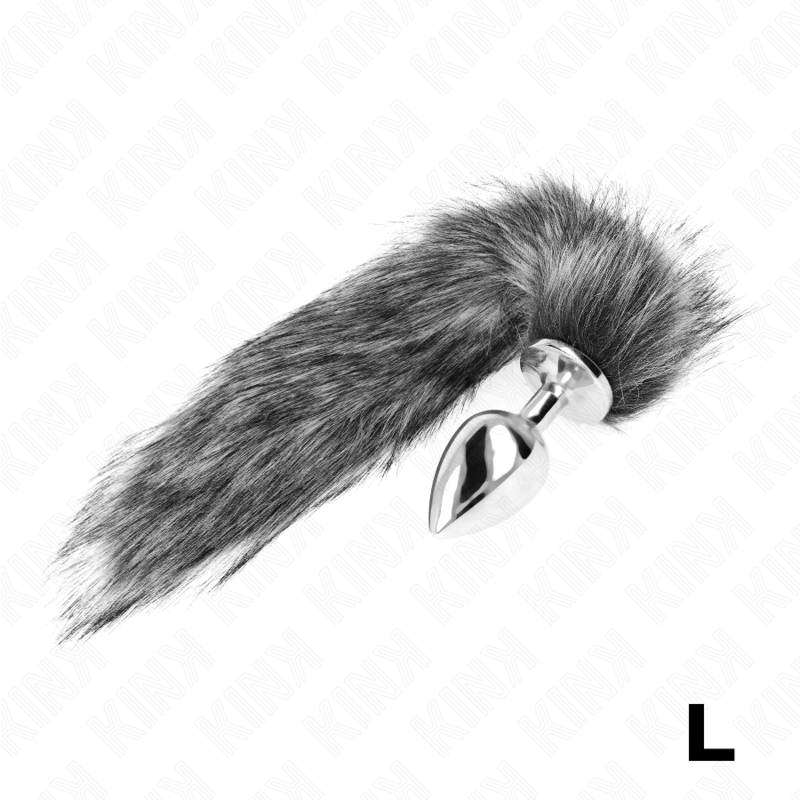 KINK - ANAL PLUG SIZE L 10 X 4 CM WITH SYNTHETIC TAIL 40 CM GREY LoveYou.lv