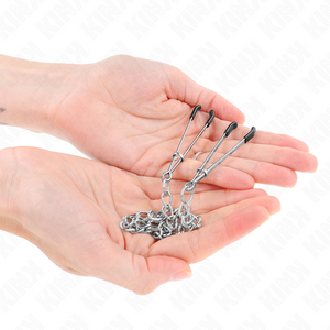 KINK - THIN NIPPLE CLAMPS WITH THICK CHAIN 30 CM - LoveYou.lv