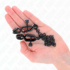 KINK - FLAT CHAIN NIPPLE CLAMPS BLACK 30 CM - LoveYou.lv