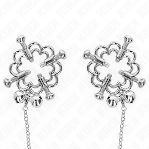 KINK - METAL FLOWER NIPPLE CLAMPS WITH CHAIN - LoveYou.lv