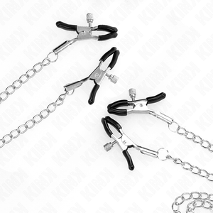 KINK - 4 ЗАЖИМА ДЛЯ СОСКОВ И КЛИТА, РЕГУЛИРУЕМЫЕ, СЕРЕБРЯНЫЕ