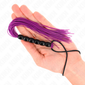 KINK - MINI SILICONE WHIP WITH 6 PURPLE BEADS 26 CM LoveYou.lv