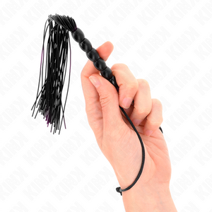 KINK - MINI SILICONE WHIP WITH 6 BLACK BEADS 26 CM LoveYou.lv