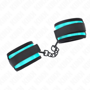 KINK - HOOK AND LOOP NYLON BIND WRIST RESTRAINTS BLACK-BLUE ADJUSTABLE 18-32 CM X 5 CM - LoveYou.lv