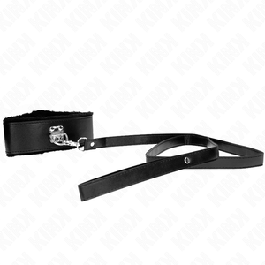 KINK - NECKLACE WITH LEASH 116 CM WITH SILVER STUDS MODEL 4 BLACK ADJUSTABLE 40-48 CM X 6 CM LoveYou.lv
