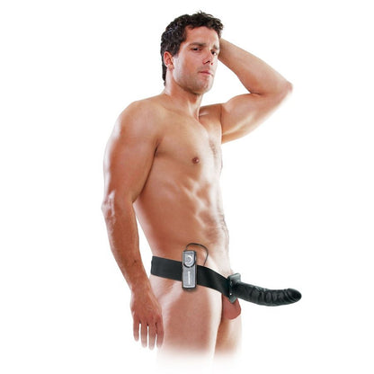 FETĪŠA FANTĀZIJAS SĒRIJA — 19 CM VIBRĒJOŠA, doba siksna, melna