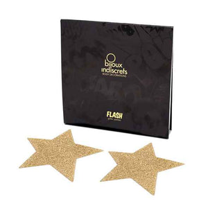 BIJOUX - INDISCRETS FLASH GOLDEN STAR NIPPLE COVERS - LoveYou.lv