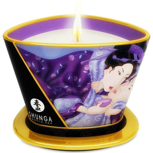 SHUNGA - MINI GLOSTI AR SVEČU GAISMĀ EKSOTISKO AUGĻU MASĀŽAS SVECE 170 ML