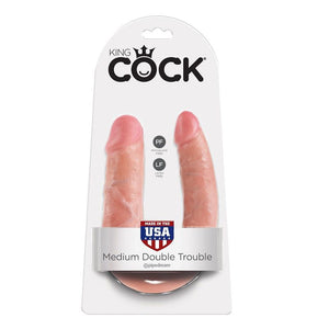 KING COCK - U-SHAPED MEDIUM DOUBLE TROUBLE FLESH 13.9 CM - LoveYou.lv