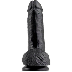 KING COCK - 7 DILDO BLACK WITH BALLS 17.8 CM - LoveYou.lv