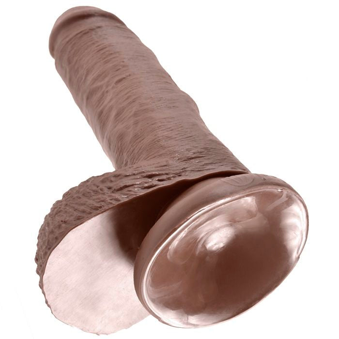 KING COCK - 7 DILDO BRAUN MIT EIER 17,8 CM - LoveYou.lv