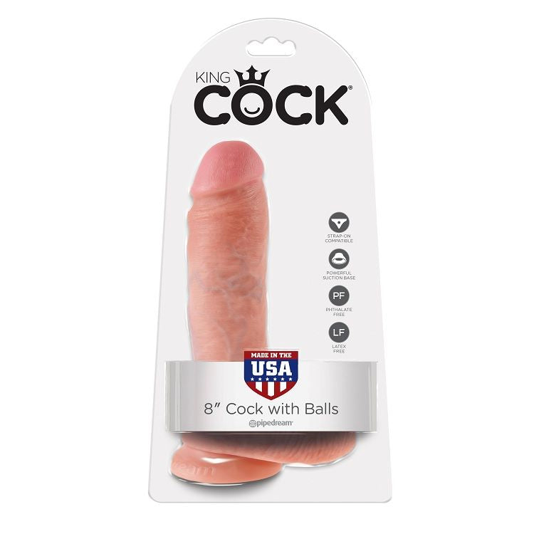 KING COCK - 8 DILDO FLESH WITH BALLS 20.3 CM - LoveYou.lv
