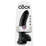KING COCK - 9 DILDO BLACK WITH BALLS 22.9 CM - LoveYou.lv